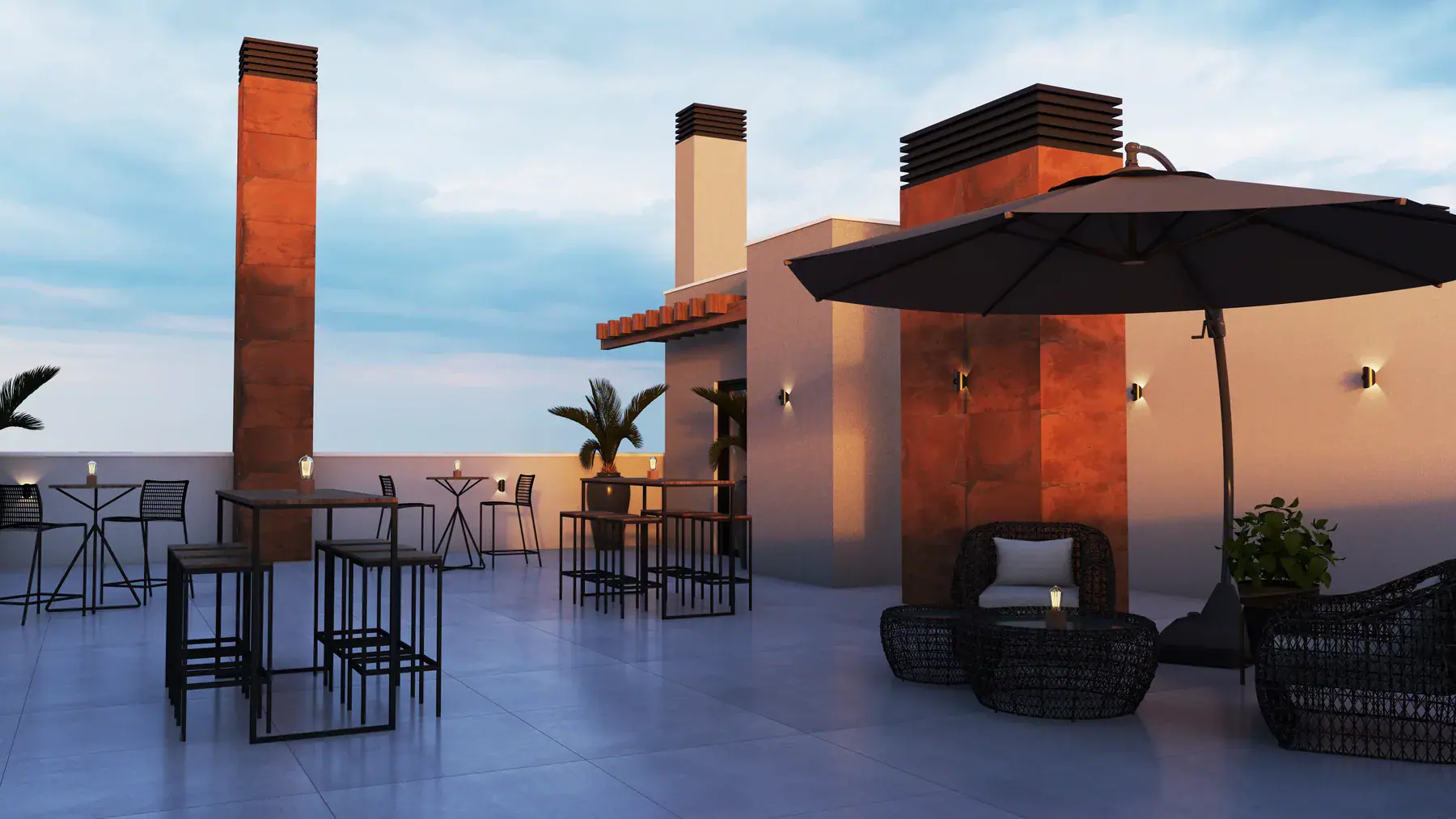 Perspectiva ilustrativa · Rooftop · Residencial PINE
